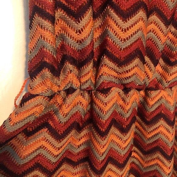 36point5 women's rust chevron knit fit and flair sleeveless lined Dress small‎ - Picture 5 of 10